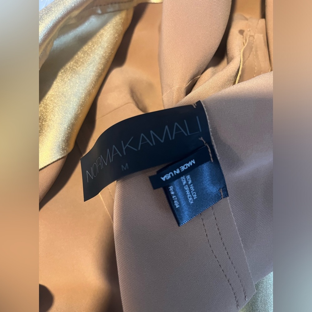 🦋SOLD🦋NORMA KAMALI Embellished Gold Foil Biker Jacket - Picture 7 of 8